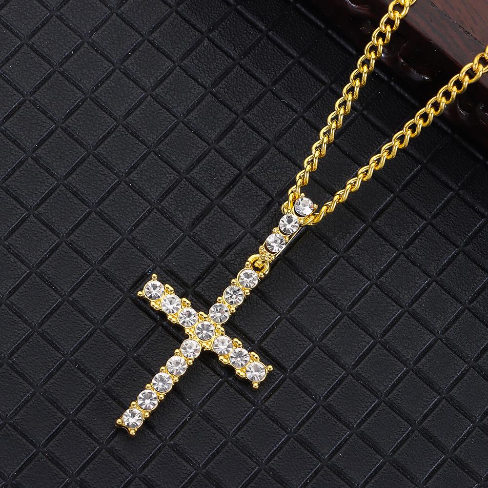 ROWANS ANKER Vòng cổ Mặt Thánh Giá Đính Đá Thời Trang Dành Cho Nam