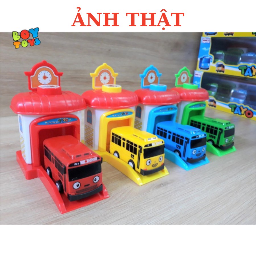 Bộ đồ chơi xe buýt Tayo the little bus chạy quán tính kèm nhà đẩy cho bé thỏa sức vui chơi