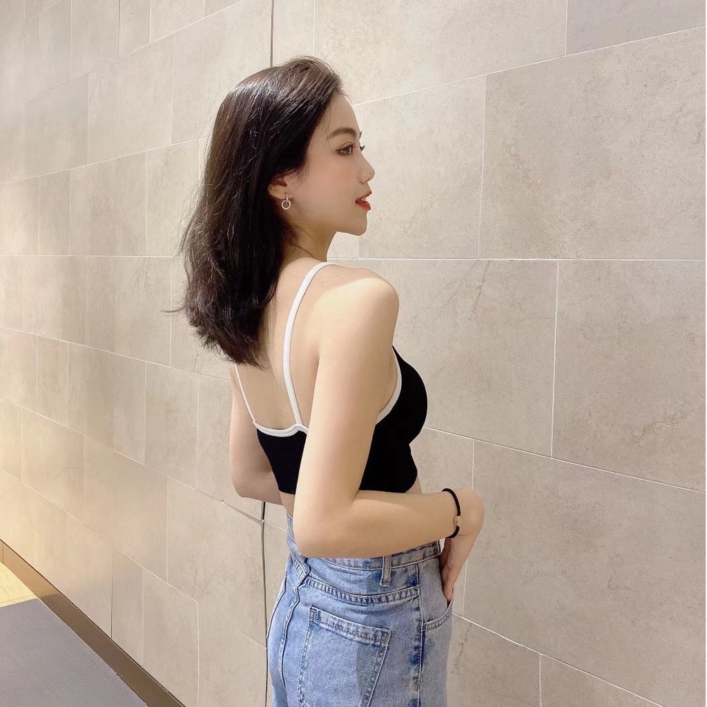 Áo bra tập gym nữ thể thao 2 dây gân tăm - Áo ngực không gọng mút mỏng mặc thoải mái VALICA B536