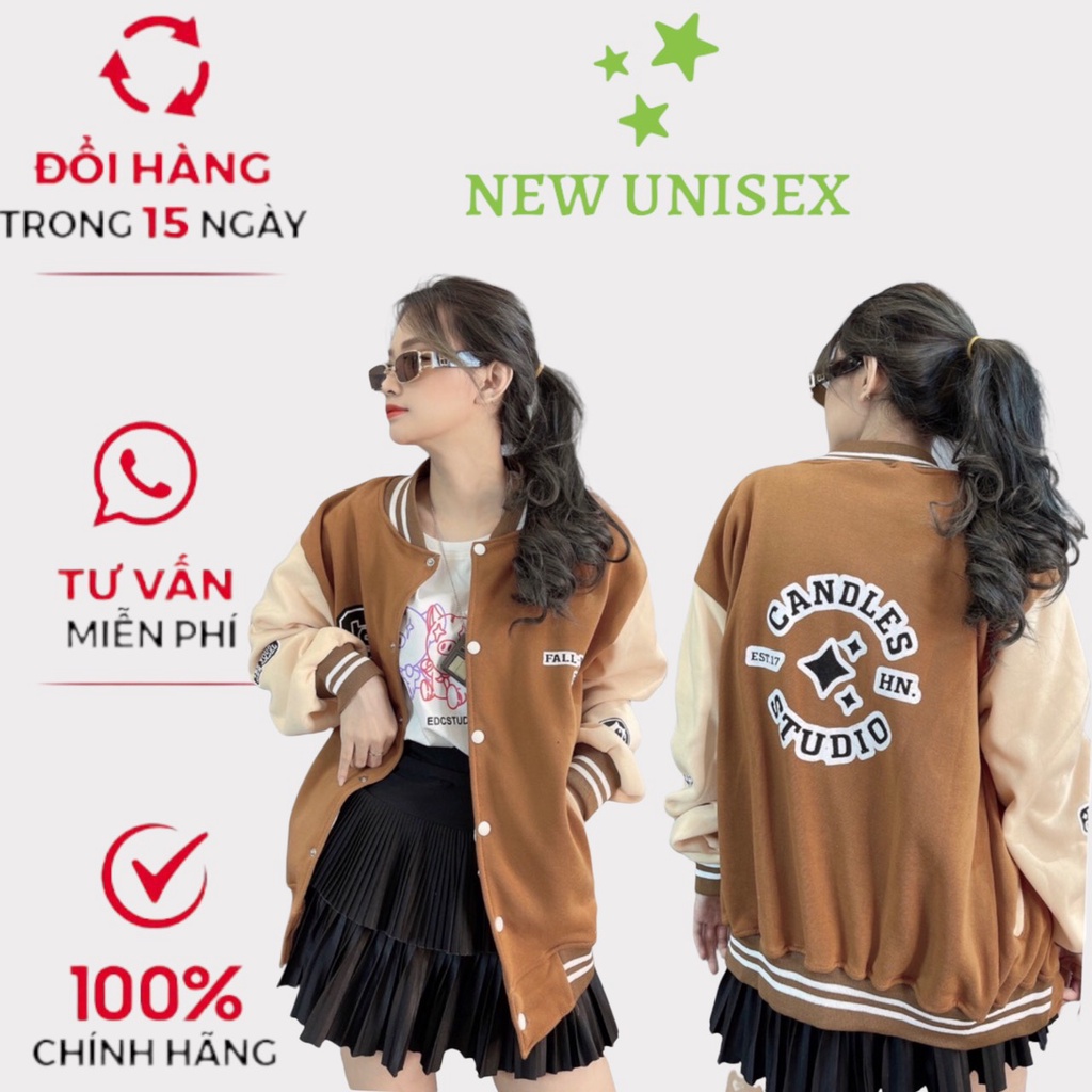 Áo Khoác Nỉ Bomber Chữ CS Nữ Phong Cách Trẻ Unisex Hot Trend