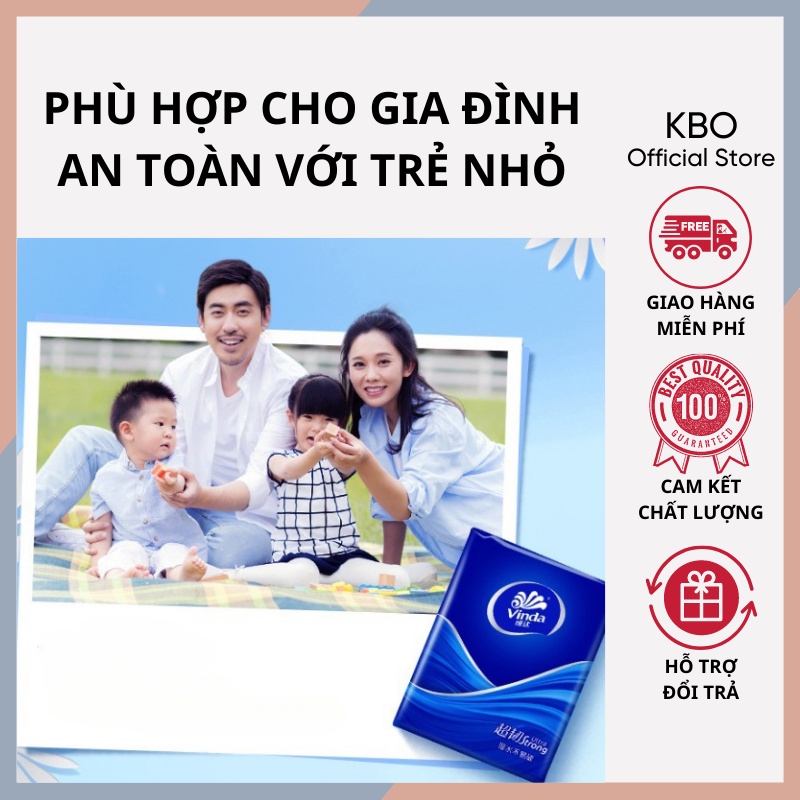 Khăn Giấy Đa Năng Cao Cấp Dùng Khô Va Ướt Siêu Dai  Với 4 Lớp Làm Từ Bột Gỗ Nguyên Chất 100% Nhập Khẩu, KBO Shop KBO005