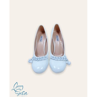 Giày cao gót nữ da bóng màu trắng 9 phân phong cách nữ tính, Quảng Châu cao cấp - SUSASHOP