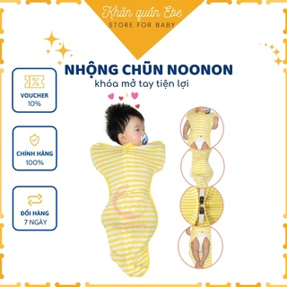 Nhông Chũn 🍒NOONON🍒  Nhộng Ngủ Có Khoá Mở Tay - Quấn Chũn Siêu Mát Cho Bé