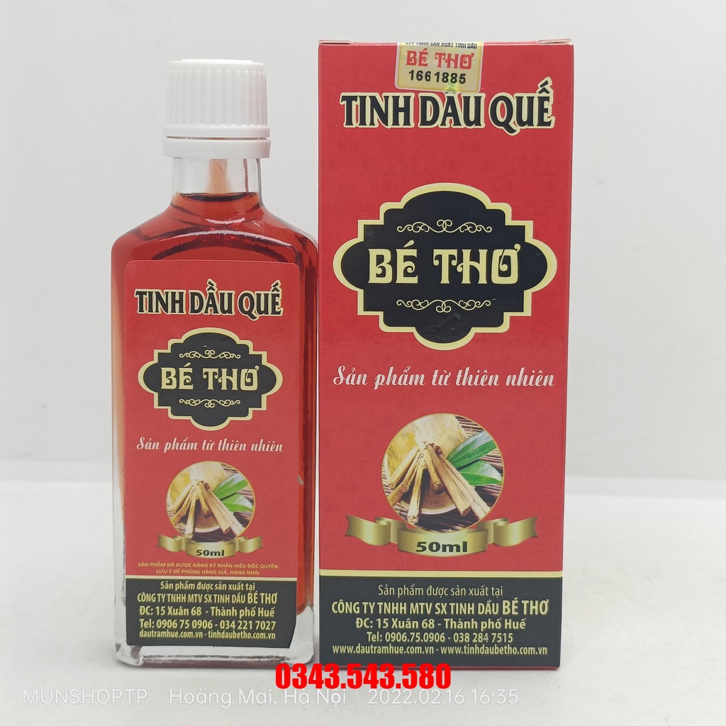 Tinh dầu Bé Thơ chai 50ml (đủ loại) - Sản phẩm từ thiên nhiên