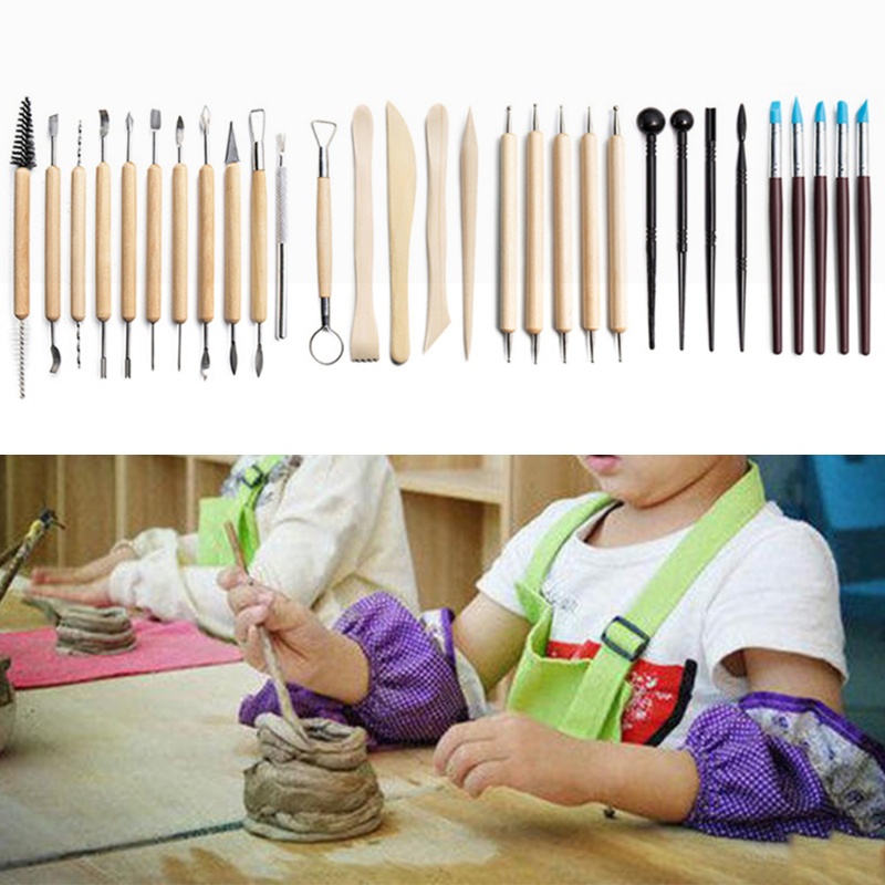 VA Pottery Tool Set of 30 Polymer Rock Painting Ceramic Dotting Tools  Styluse