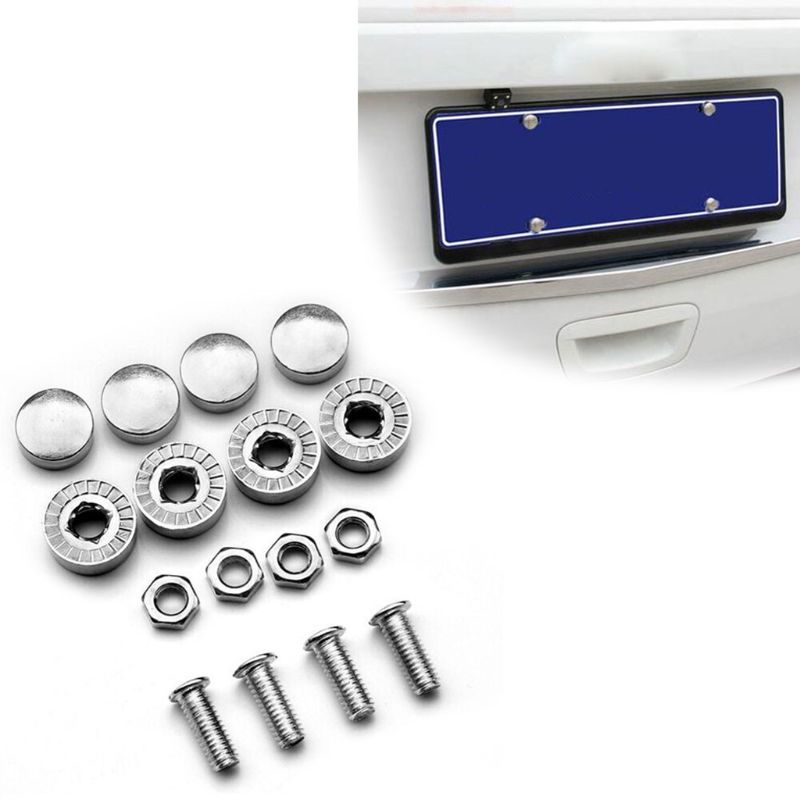 1 Bộ Ốc Vít Kim Loại Gắn Biển Số Xe Hơi / Xe Tải Chống Trộm Tiện Dụng DIY