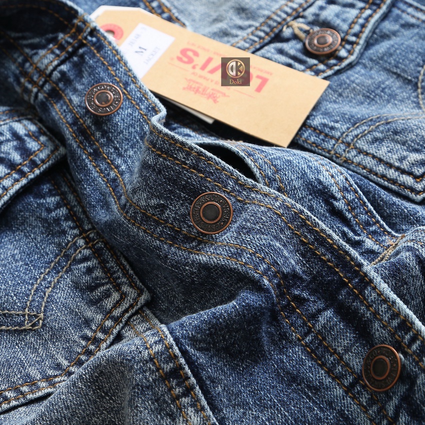 Áo Khoác Jean Nam Xuất Dư Cao Cấp Xanh Dương ôm dáng, chất vải đẹp Xuất Cambodia