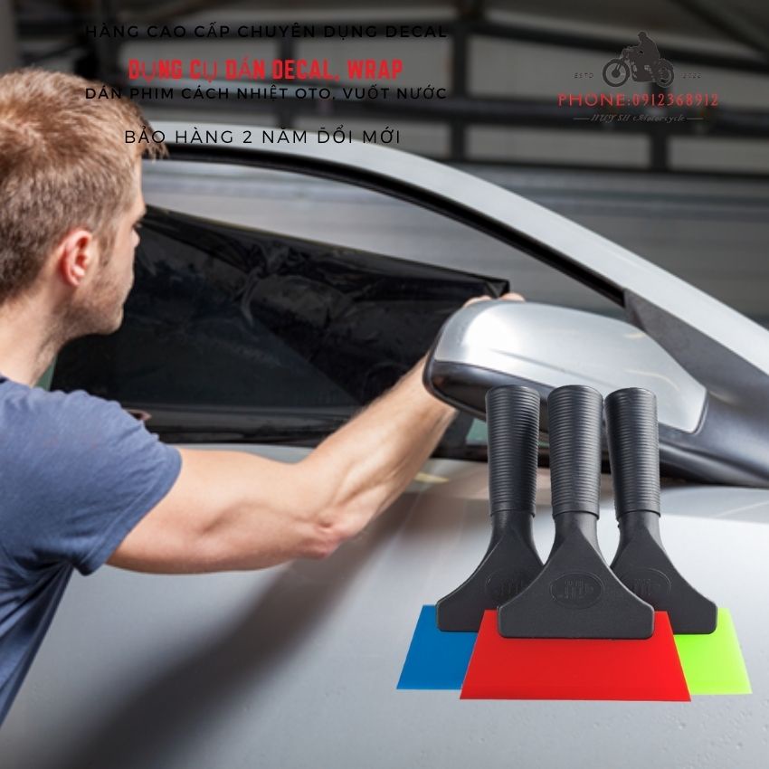 Dụng cụ dán phim cách nhiệt -Gạt Dán Phim Kính Ép Nước - Tay Cần Nhựa Cứng