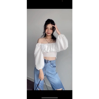 Áo kiểu croptop tay phồng