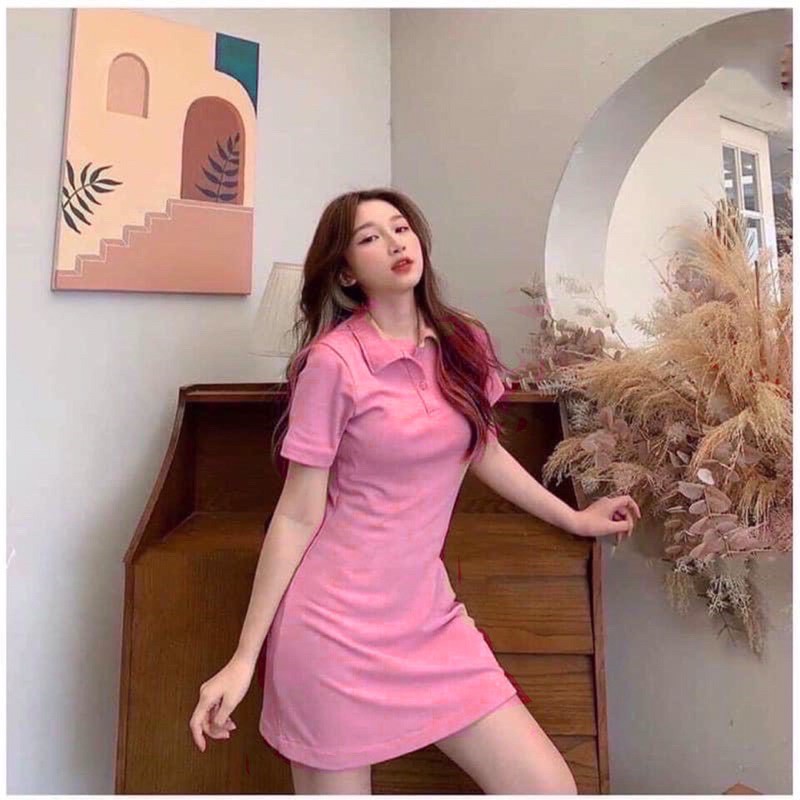 Đầm polo🧚mẫu mới🧚 đầm polo fom suông chất thun co giãn thoải mái