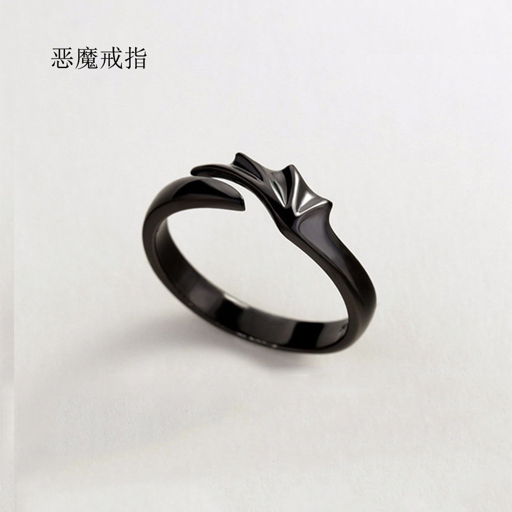Nhẫn Trang Sức Kiểu Hở Có Thể Điều Chỉnh Hình Ác Quỷ Và Thiên Thần Thời Trang