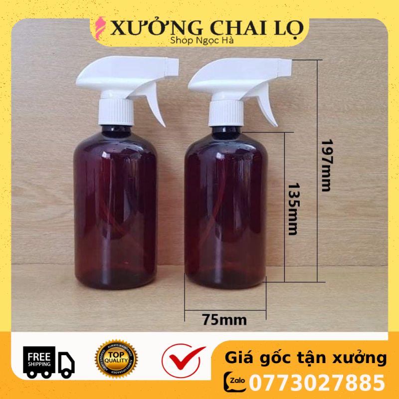 Chai Xịt Phun Sương ❤ GIÁ RẺ NHẤT ❤ Chai nhựa pet Vòi Xịt Kính rỗng 500ml Bầu tròn lùn chiết mỹ phẩm , phụ kiện du lịch