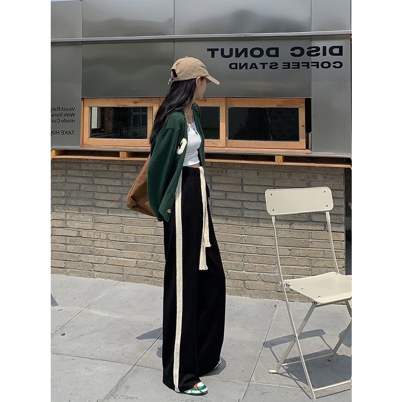 Porozi  Quần dài thể thao  ống rộng phong cách Hàn Quốc