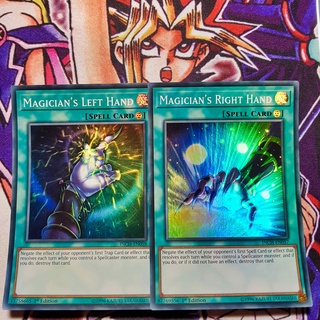 Bộ thẻ bài yugioh | magician's right hand & left hand | inch super rare.