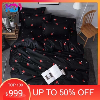 [ XƯỞNG CHĂN GA ] - NẤM ĐỎ PHỐI ĐEN HÓT TREND - Bộ chăn ga gối Cottong Polly Nhập Khẩu