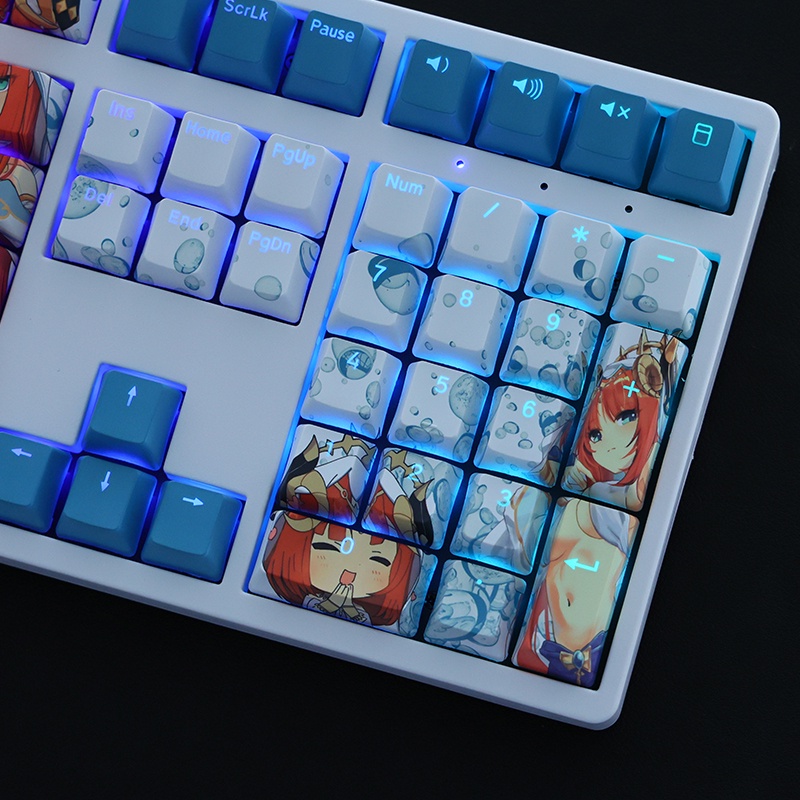 Nilou theme keycap Genshin Impact throughLight keycap OEM profile PBT Bàn phím cơ học nhuộm thăng hoa keycap keycap cá nhân hóa 108 phím