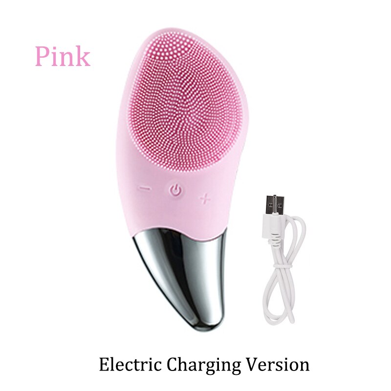 Electric Silicone Facial Cleanser Brush Face Cleaning Washing Sonic Vibration Massage Skin Blackheads Remover Pores Spot Cleaner