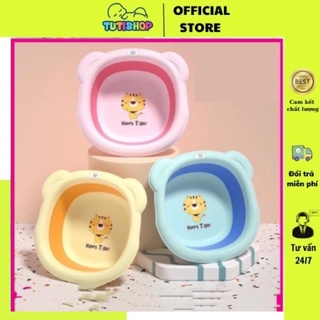 Chậu rửa mặt gấp gọn hình hổ cho bé, Thau Gấp Gọn, Chậu silicon Hình Hổ Xếp Gọn tiện lợi Mang Đi Du Lịch, Thau Rửa Mặt