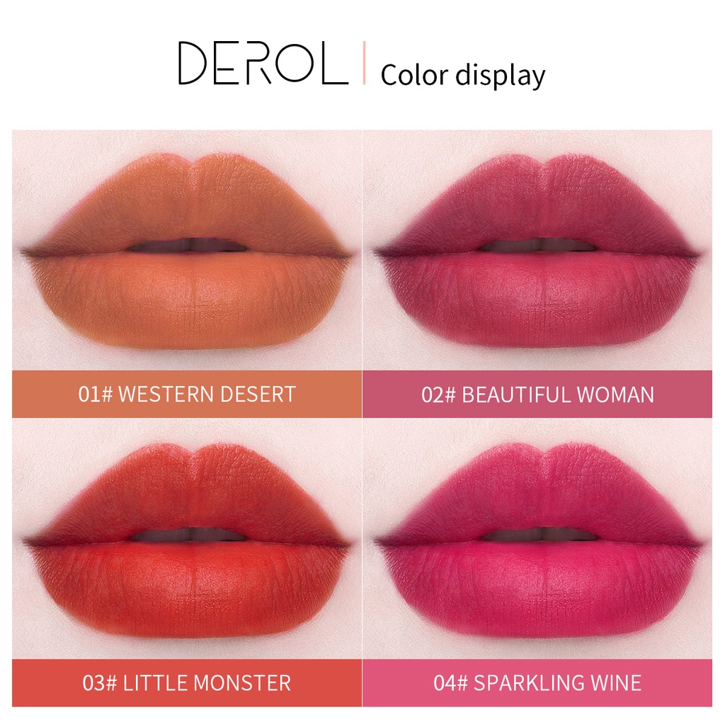 [Hàng mới về] Son lì DEROL chống thấm nước lâu trôi với 12 màu lựa chọn