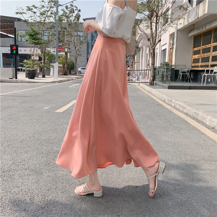 Chân Váy Maxi Chữ A Màu Trơn Cạp Cao Thời Trang Mùa Hè | BigBuy360 - bigbuy360.vn