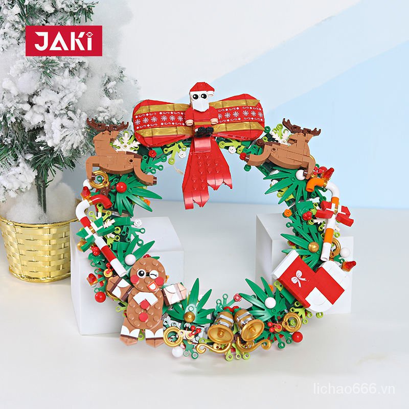 Đồ chơi khối lắp ghép xây dụng hộp nhạc cây thông giáng sinh tương thích mô hình lắp ghép