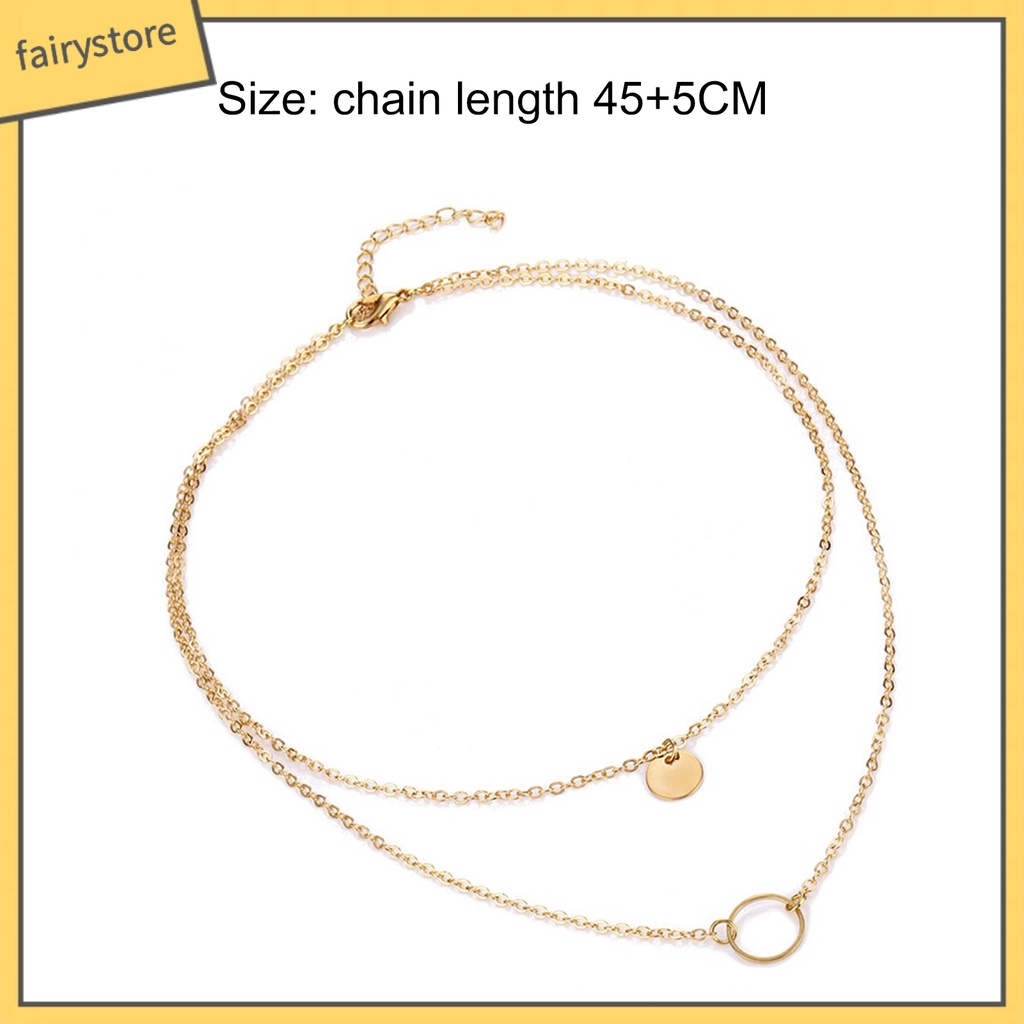 Dây chuyền có mặt dây hình tròn thiết kế đơn giản cho nữ