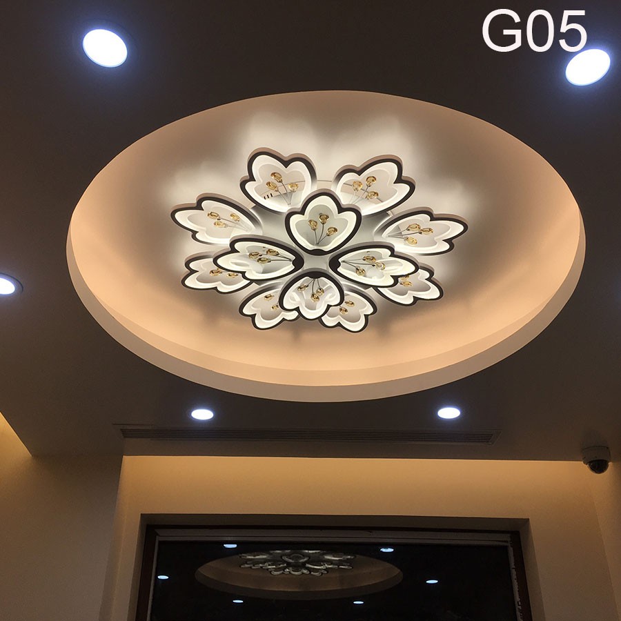 ĐÈN ỐP TRẦN phòng  khách, đèn LED trang trí  12 cánh- G05, 3 chế độ sáng kèm điều khiển tăng chỉnh