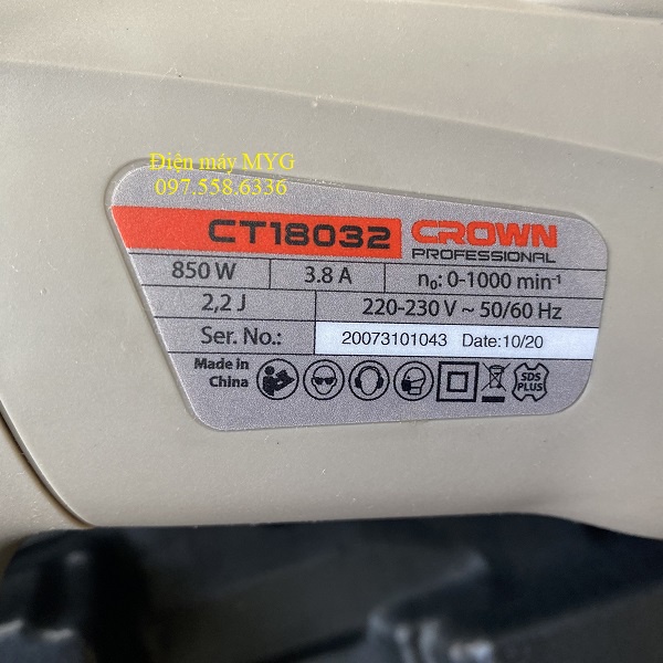Máy khoan bê tông Crown CT18032 BMC