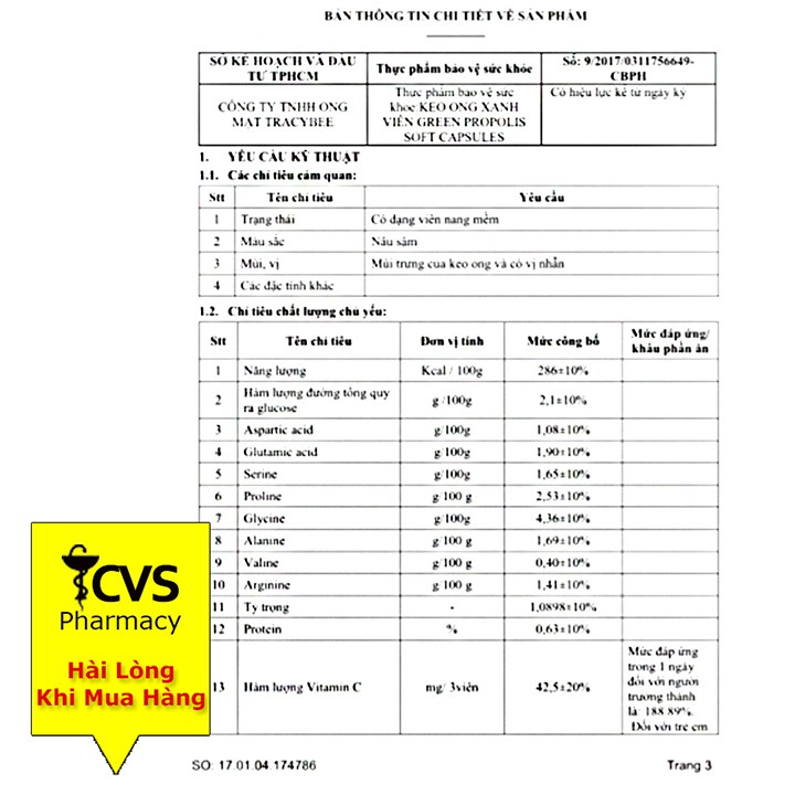 VIÊN UỐNG KEO ONG XANH PROPOLIS TRACYBEE – Giảm Viêm Họng (Lọ 30 viên)