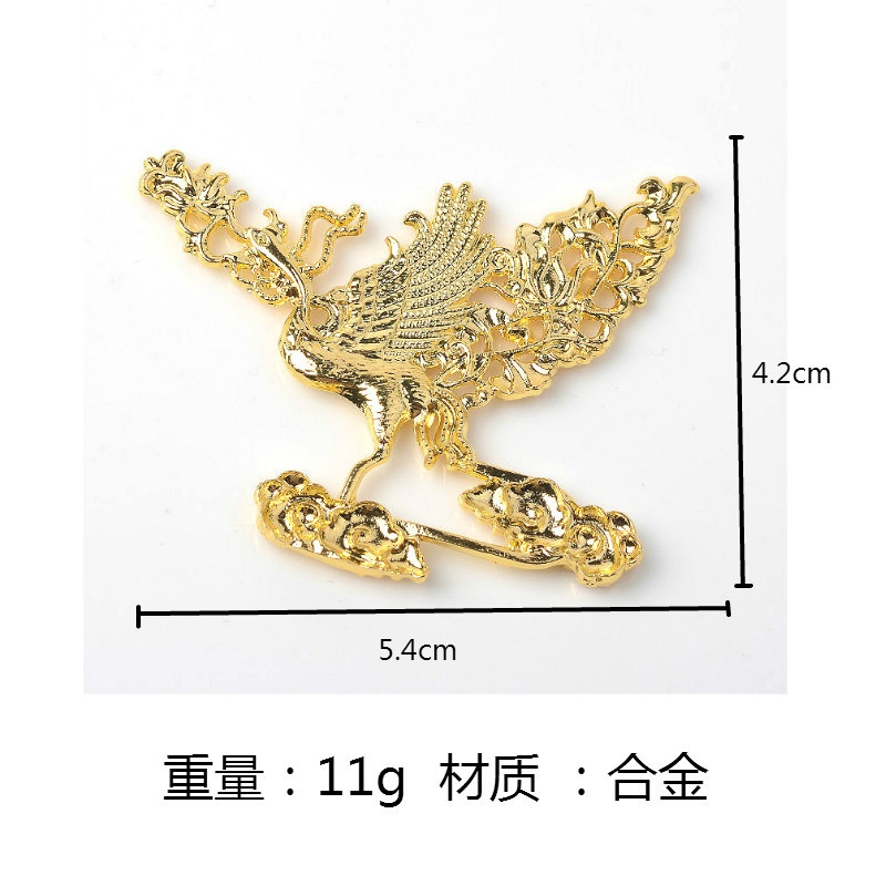 (1 cái)Phiến đúc kim loại hình chim hạc cưỡi mây 54*42mm, NGuyên liệu làm trang sức cổ trang, Nguyên liệu DIY