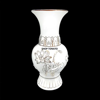 BÌNH BÔNG,LỌ HOA SEN TRẮNG 108 CAO 18CM,20CM,22CM,25CM THỜ CÚNG-VẬT PHẨM PHONG THỦY PHẬT GIÁO