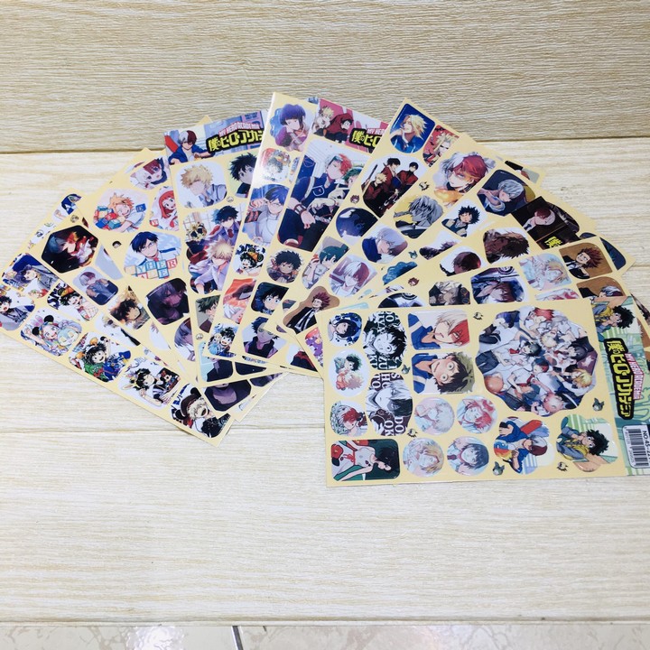(5k) Ảnh dán lẻ tấm sticker Boku No Hero Academia Học viện anh hùng in hình anime idol dễ thương