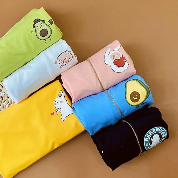 [Hàng Xịn, Gía Tốt] Áo Phông Thun Nữ Tay Ngắn Hình Icon Xương Cá Nhiều Màu - Unisex - Cotton - Mã AT017