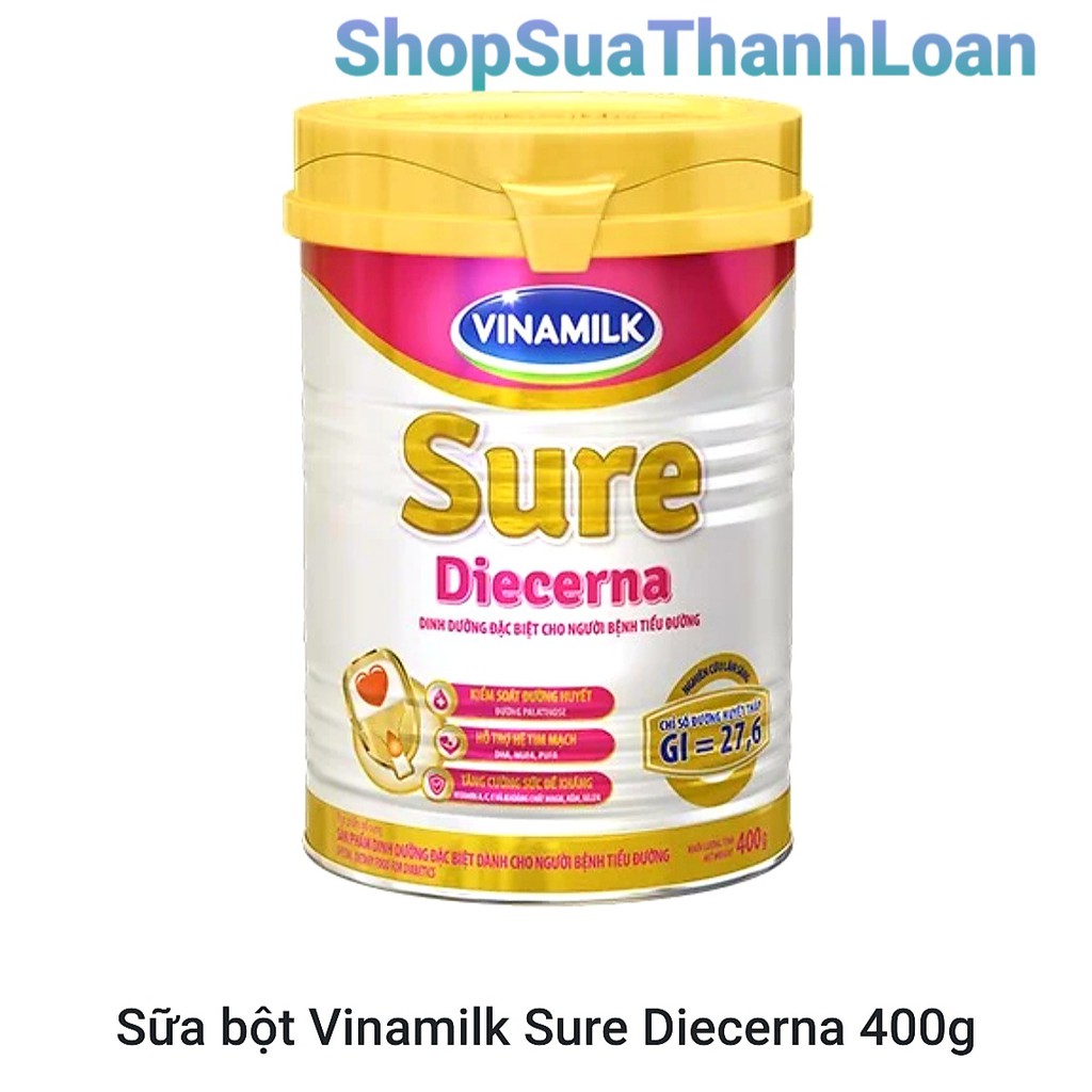 [HSD T2-2023] SỮA BỘT VINAMILK SURE DIECERNA 400G