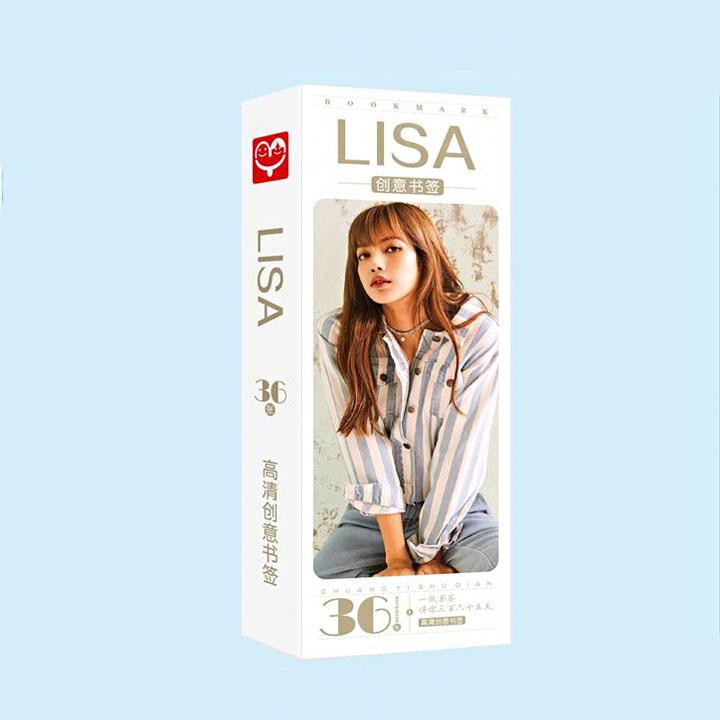 Bookmark Lisa Blackpink hộp ảnh tập ảnh đánh dấu sách kẹp sách 36 tấm