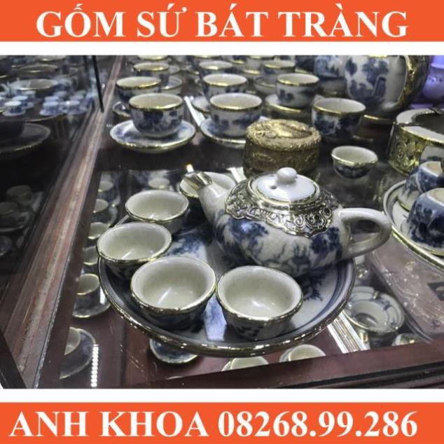 Ấm chén men rạn dùng thờ cúng - Gốm sứ Bát Tràng Anh Khoa