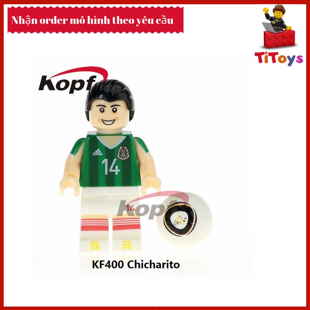 Minifigures các cầu thủ bóng đá messi ronaldo neymar pogba - Đồ chơi Lắp ghép Xếp hình Non Lego KF6032