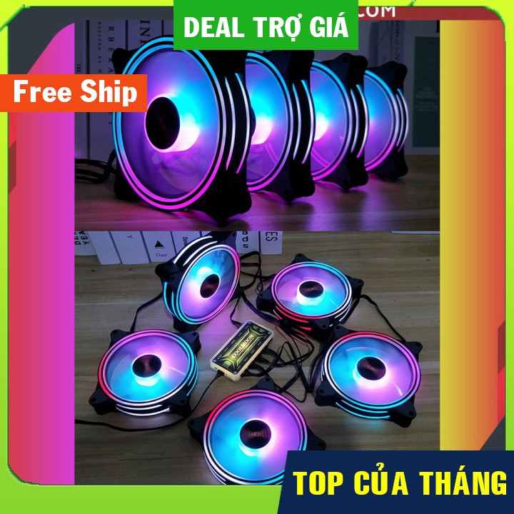 💯GIÁ TỐT Quạt Tản Nhiệt, Fan Case Coolmoon M1 Thế hệ thứ 2 - Led RGB Dual Ring Rainbown - Tặng kèm ốc vít gắn vào case
