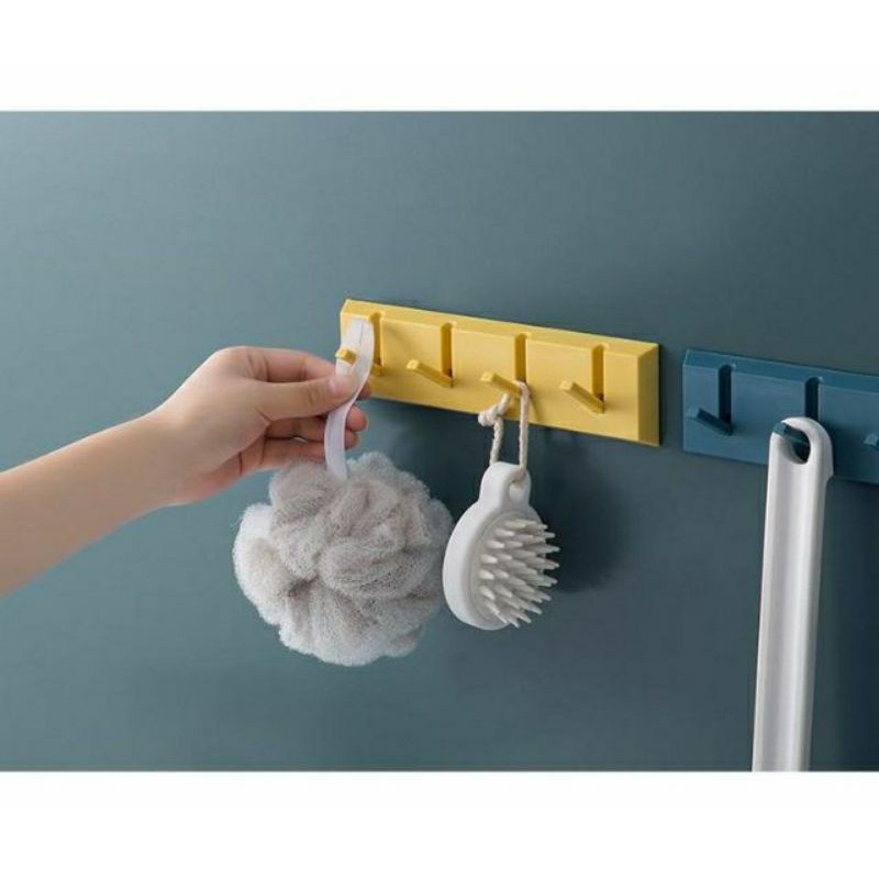 Thanh 4 móc dán tường gỗ sang chảnh