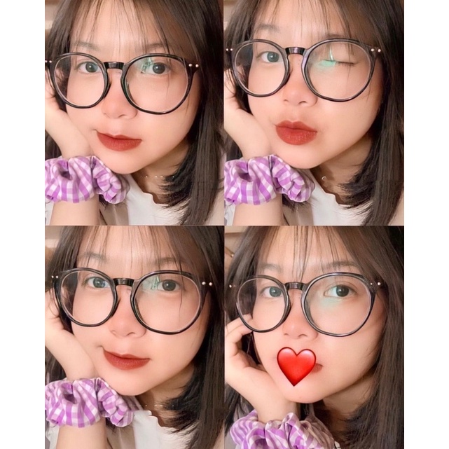 Kính Giả Cận, Gọng Kính Cận Nam Nữ Mắt Tròn Classic Viền Dày Dẻo Han Quoc JOLIE EYEWEAR 3375 chống ánh sáng xanh, UV400