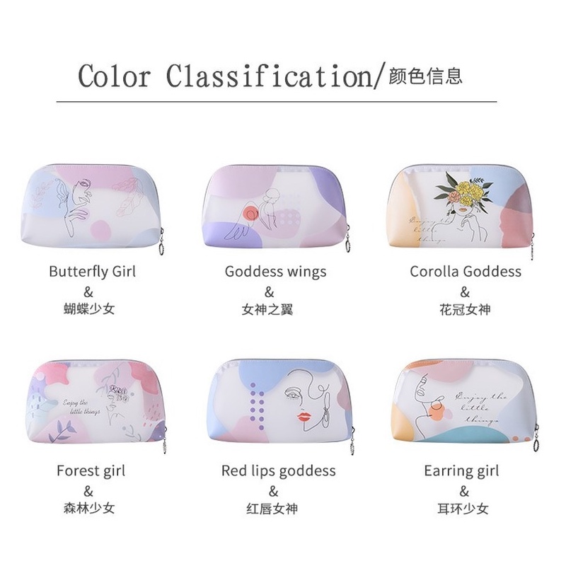 Túi đựng mỹ phẩm Morandi đa năng bằng TPU PVC nhám trong suốt tiện dụng