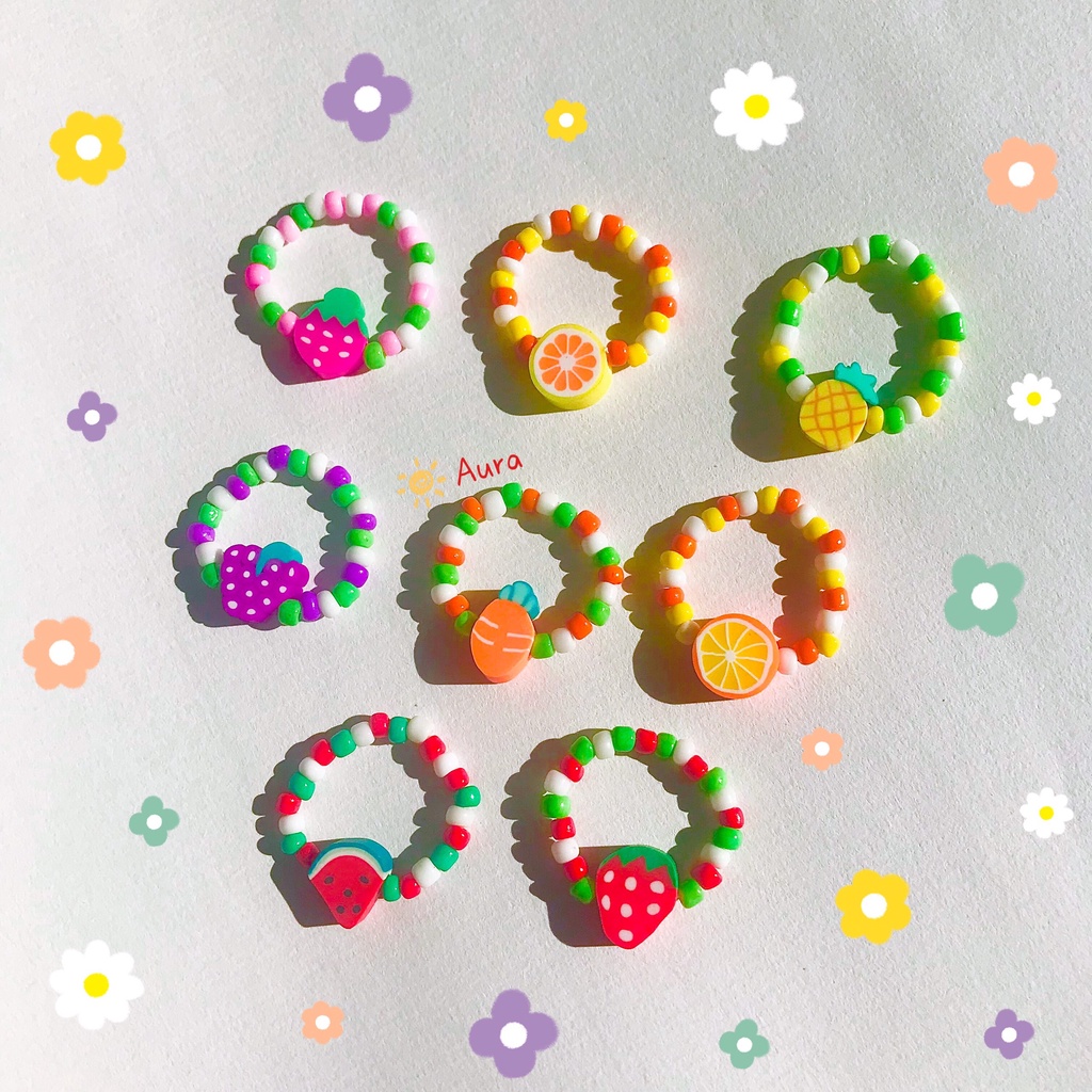 Nhẫn cườm trái cây Handmade bởi Aura