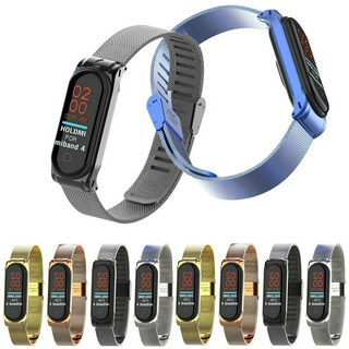 Dây Đeo Thay Thế Chất Liệu Kim Loại Dạng Lưới Cho Xiaomi Mi Band 4 3