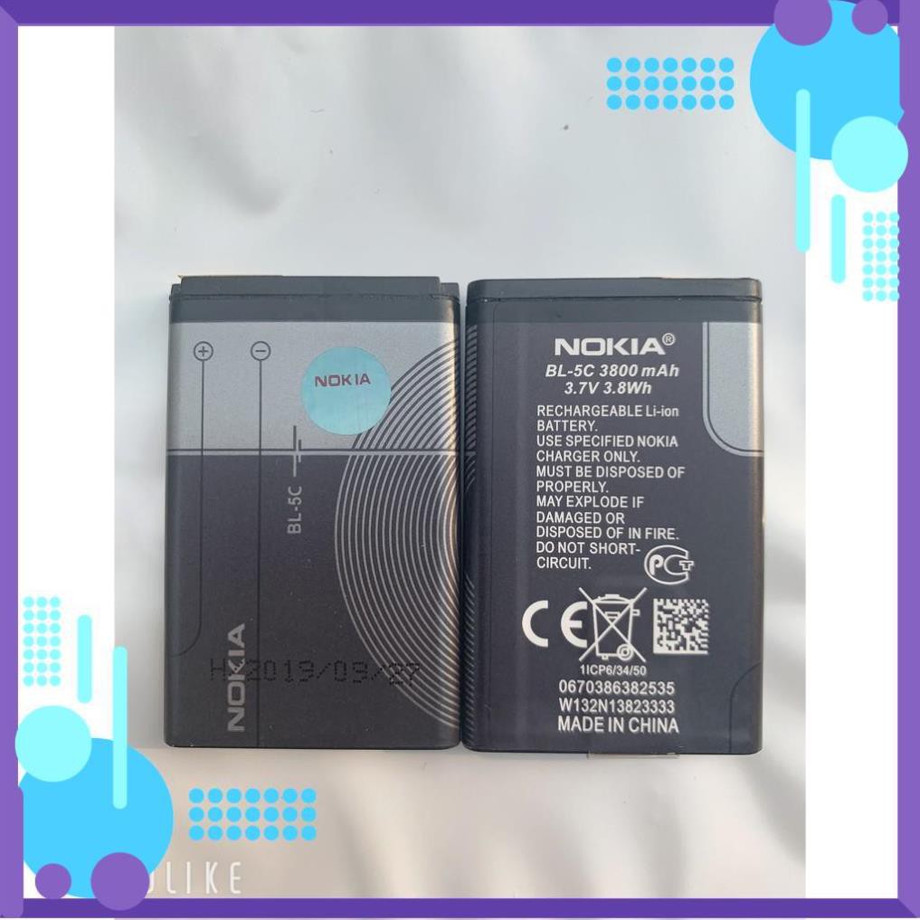 Đẹp rẻ  Pin Nokia BL 5C Dung Lượng 3800mAh 3,7v , (Loại 2ic Chống Phù)