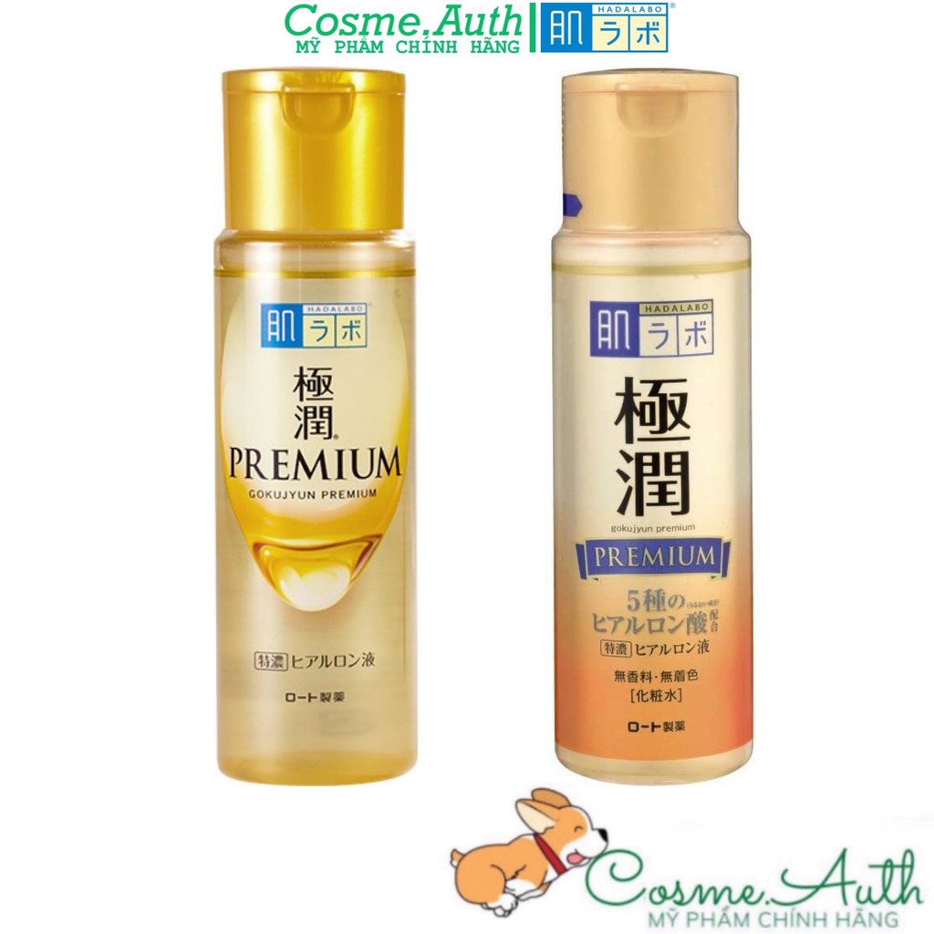 Nước Hoa Hồng Dưỡng Ẩm Tối Ưu Hada Labo Gokujyun Super Hyaluronic Acid Premium Essence Nhật Bản 170ml- Chai Vàng
