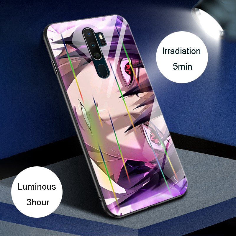 Ốp điện thoại mặt kính cường lực họa tiết Venom màu dạ quang thời trang cho iPhone 11 iPhone XS Max X XS XR 6 6S Plus 7 Plus 8 Plus