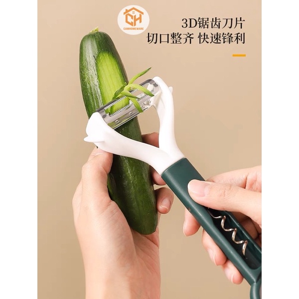 Dụng Cụ Khui Rượu Vang, Khui Đồ Hộp, Mở Nắp Bia Tiện Lợi, Nạo Vỏ Trái Cây Cao Cấp, Nạo Rau Củ Đa Năng 6 In 1