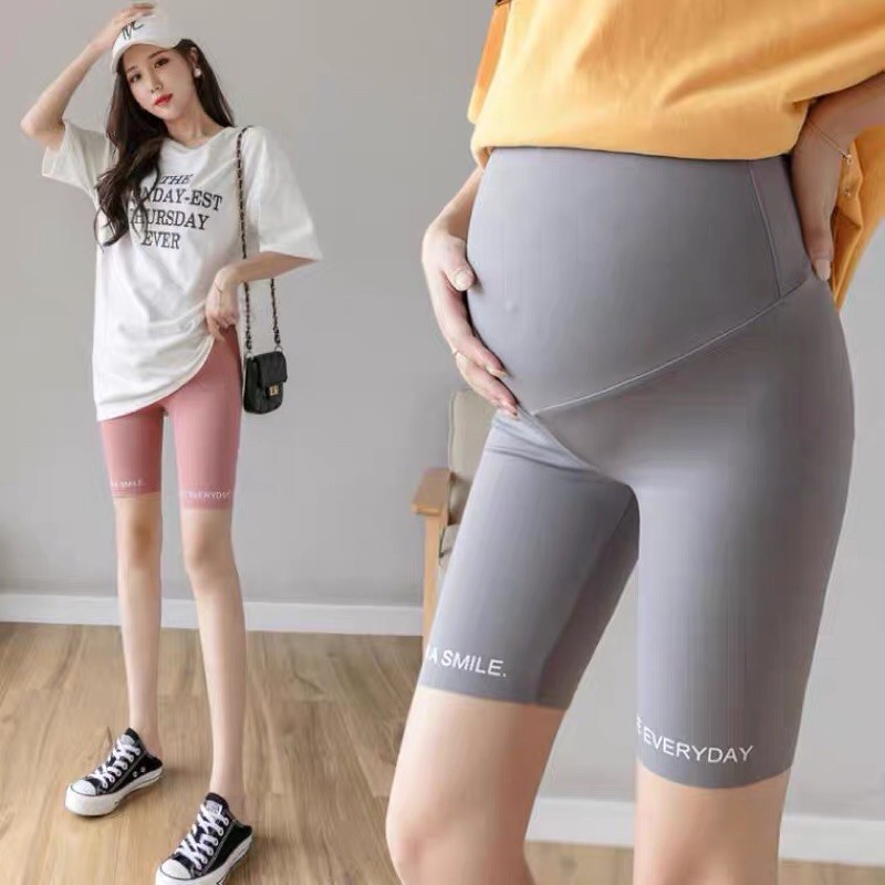 quần legging ngố lửng bầu chất đẹp co giãn tốt cho mẹ bầu mặc hè phong cách hợp thời trang