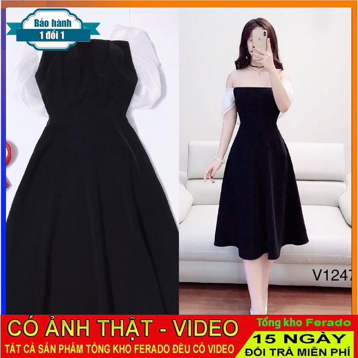 [ xả kho ] MiD Đầm V1247 trễ vai dáng xòe trẻ trung Mie Design kèm ảnh thật