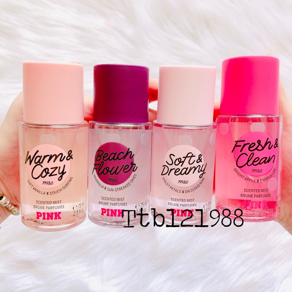 Xịt thơm Victoria secret body mist Pink 75ML - chai lùn